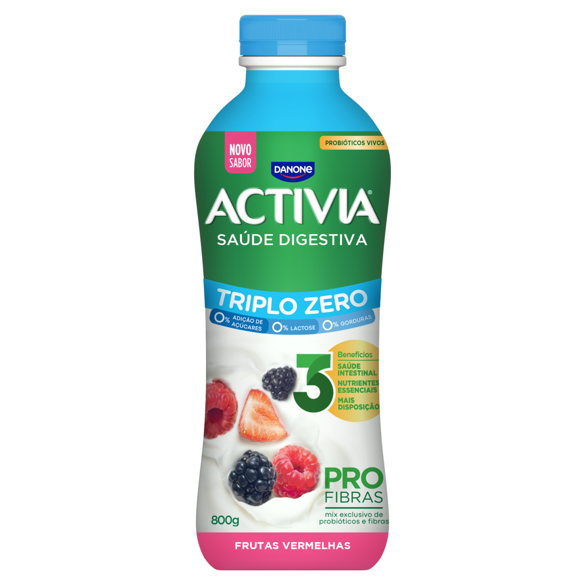 Leite Fermentado Desnatado Frutas Vermelhas Zero Lactose Activia