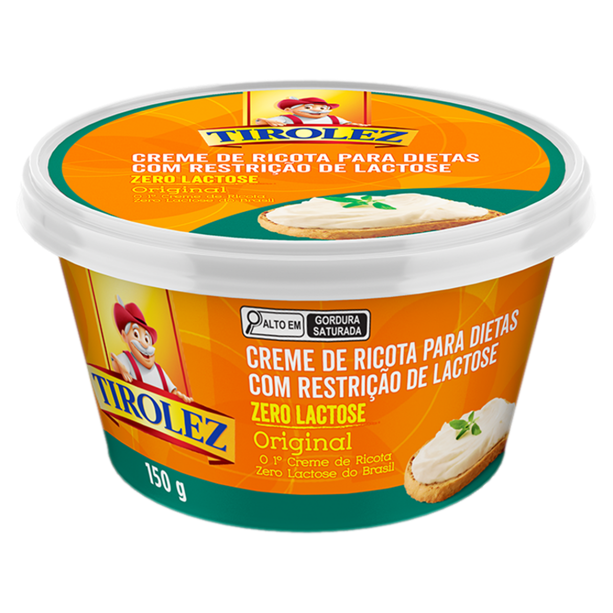 Creme de Queijo Ricota Zero Lactose Tirolez Pote 150g | Extra Mercado