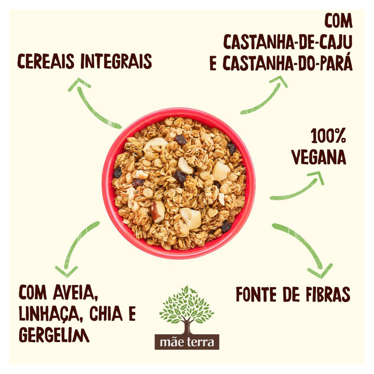 Granola Tradicional Mãe Terra Castanhas 800g | Extra Mercado