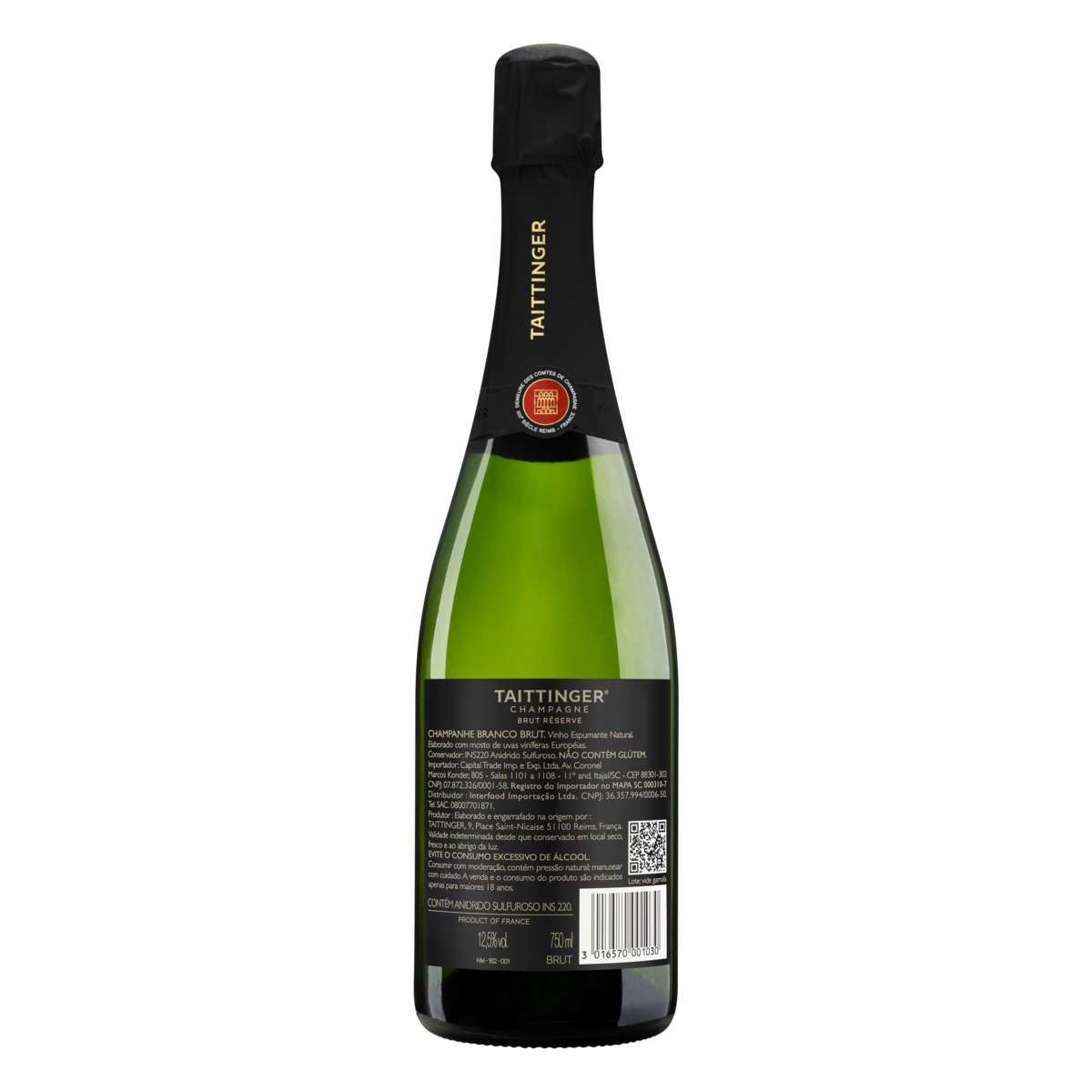 Champagne Taittinger Brut Réserve 750 ml | Extra Mercado