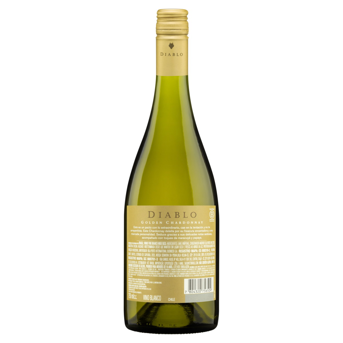 Vinho Branco Chileno Diablo Golden Chardonnay 750ml | Extra Mercado