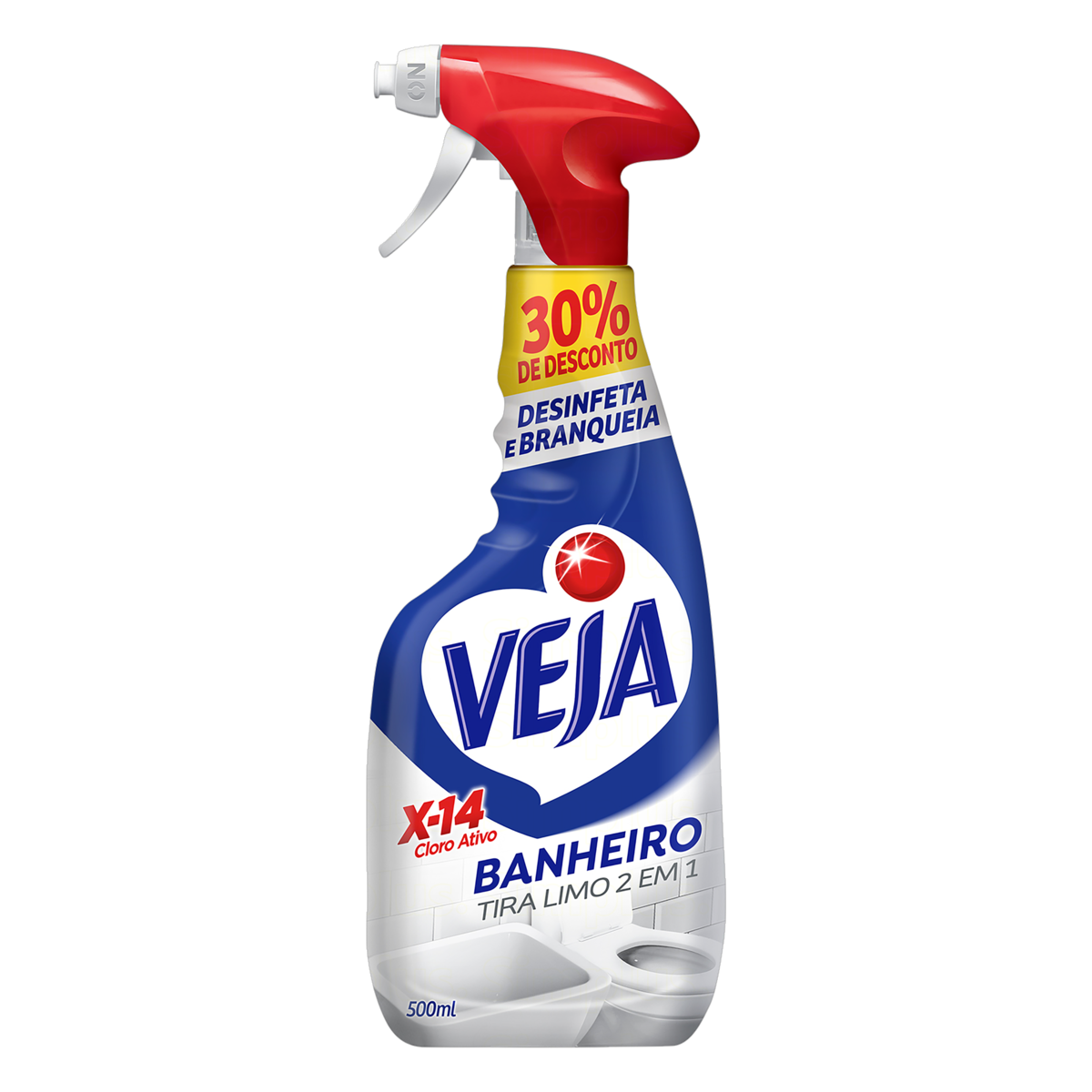 Desinfetante Banheiro Tira-Limo Veja X-14 Frasco 500ml Borrifador